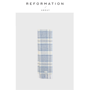 Reformation羊驼毛围巾复古格纹披肩保暖羊毛围脖 About 现货