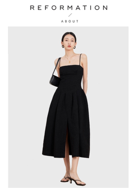 【现货】About Reformation吊带连衣裙吊带裙收腰显瘦气质小黑裙