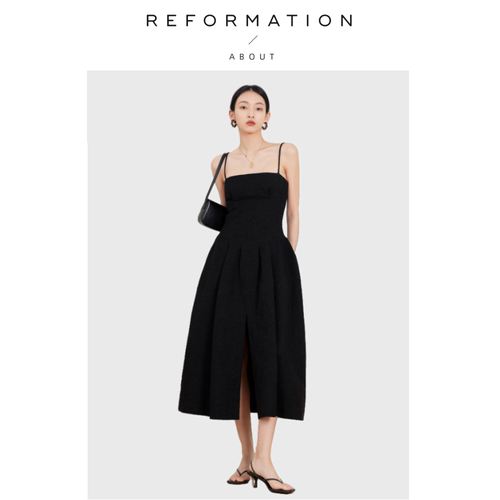 【现货】About Reformation吊带连衣裙吊带裙收腰显瘦气质小黑裙