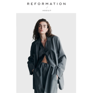 【现货】About Reformation时髦松弛马海毛羊毛西装马甲裤子套装