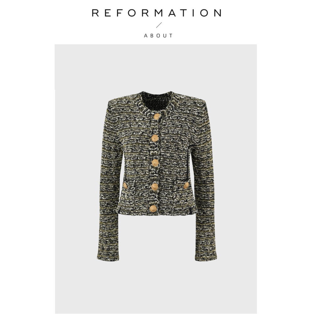 【现货】About Reformation小香风外套气质名媛粗花呢短款上衣女,女装/女士精品,大码内搭,淘宝优惠券,粉丝福利购,淘宝优惠卷