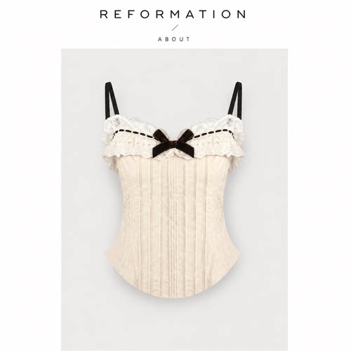 【现货】About Reformation抹胸上衣蕾丝胸衣性感纯欲风小衫吊带