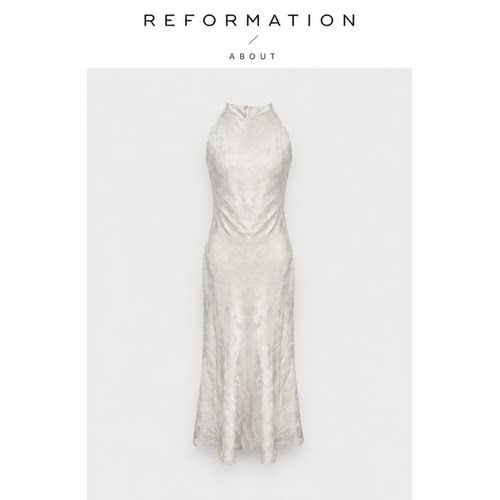 【现货】About Reformation浮光既白~法式连衣裙鱼尾裙挂脖长裙女