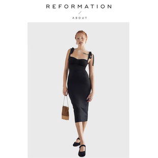 【现货】About Reformation针织吊带绑带连衣裙夏季新款法式女装