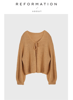 【现货】About Reformation宽松巨好看加厚针织开衫毛衣外套女