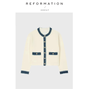 Reformation经典 About 针织衫 短款 外套 进口纱线休闲开衫 现货
