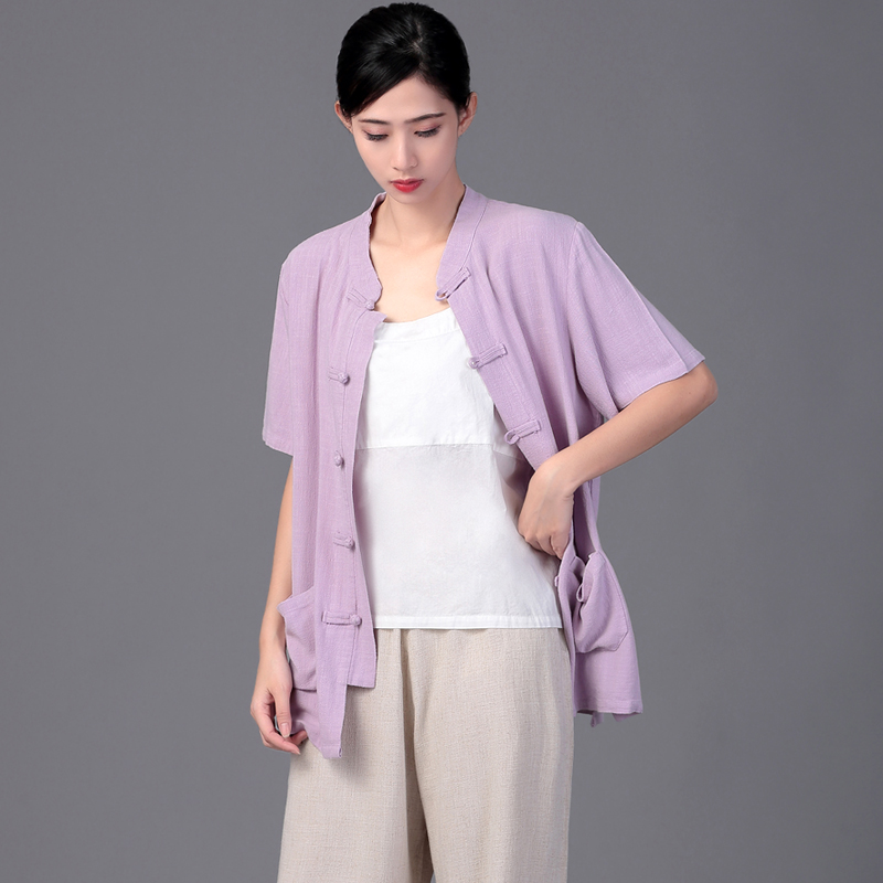 夏季新款棉麻上衣太极服女高端