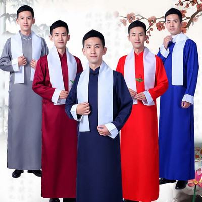 男士相声五四青年学生装长袍马褂