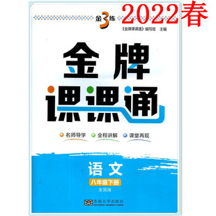 正版包邮2022春金3练金牌课课通语文八年级下册全国版8下语文通用版 名师导学全程讲解课堂再现