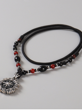 时尚百搭925银星芒航海毛衣链 项链吊坠男女 原创饰品