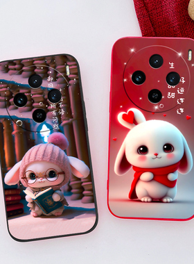 适用于vivoX100PRO直边手机壳卡通宠物小白兔V2324A硅胶亲肤保护