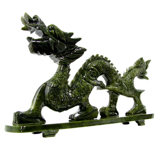 玄众阁 南玉石青龙摆件玉龙工艺饰品十二生肖龙摆件石雕石龙形