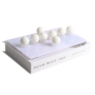 玄众阁 2025年八粒白石阵摆件石春8粒白玉球饰品石雕八白色石头