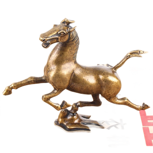 玄众阁 铜马踏飞燕小摆件金属铜马工艺品全铜金马吉祥物马到成功