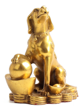 玄众阁铜狗西北补角摆件