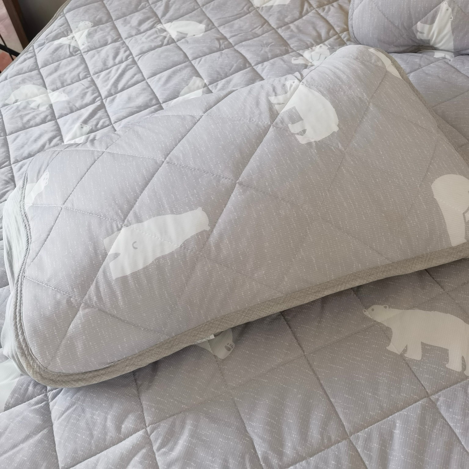 出口外贸夏季冷感枕垫凉感纱枕巾带固定带不含枕芯防滑吸汗可机洗