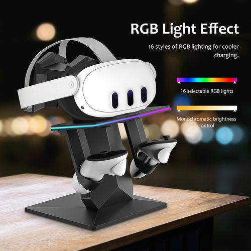 适用于Meta Quest3桌面充电摆台 queat2一体机收纳展示支架VR配件