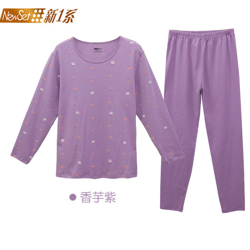 新1系纯棉保暖内衣新1系圆领印花