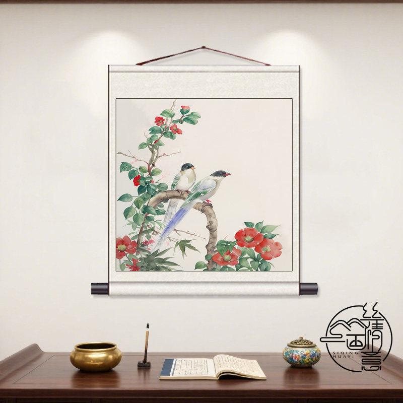 富贵满堂 丝绸画客厅书房酒店挂画名家人物字画满芯装裱装饰画