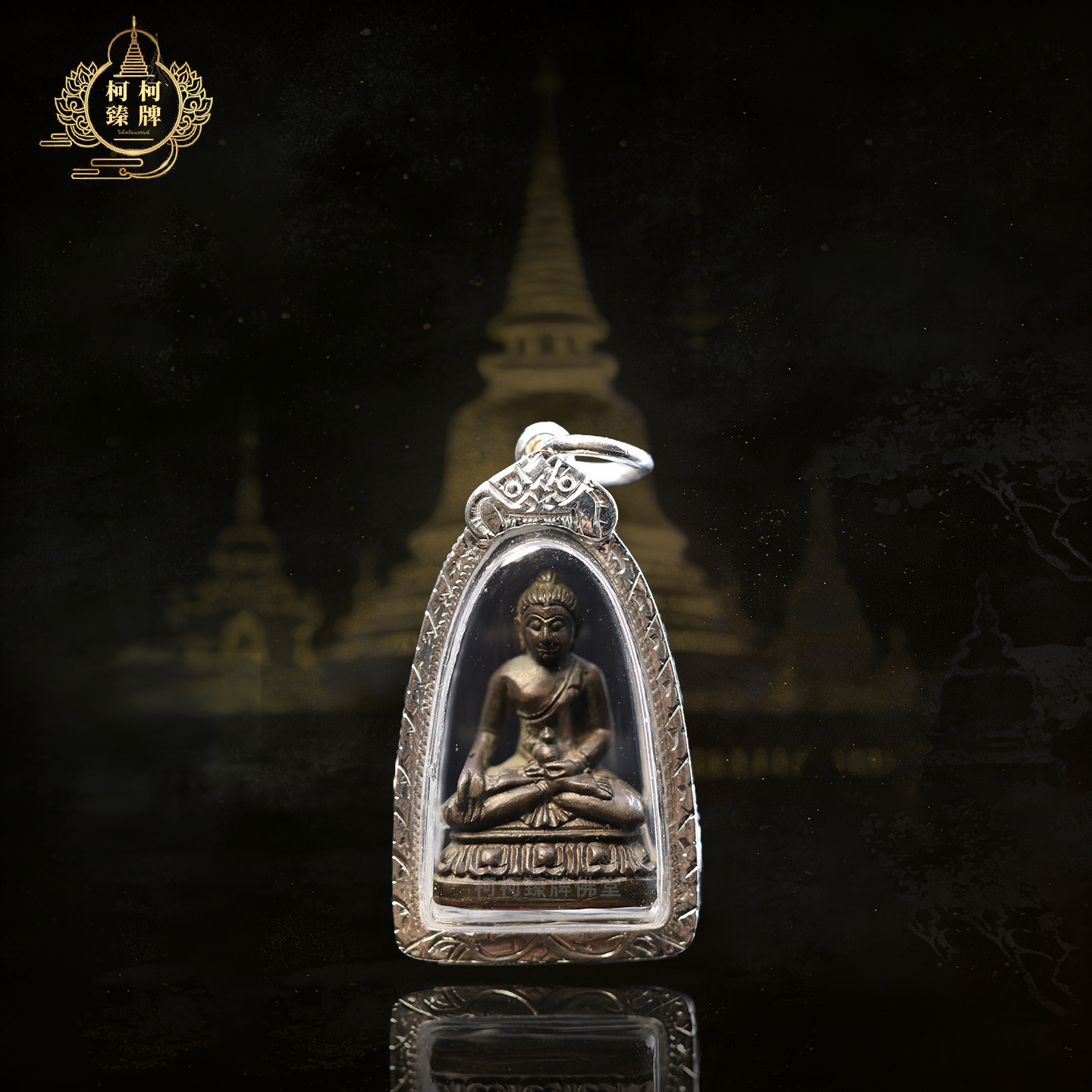 泰国正品真品瓦蒙古2511年药师佛带萨马空鉴定卡老牌特色吊坠项链