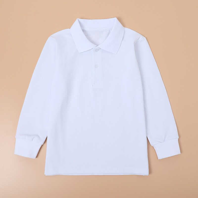儿童长袖校服T恤POLO衫蓝色上衣男女童班服中大童小学生翻领园服