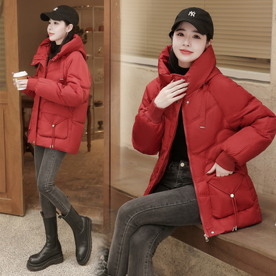 棉袄中长款新款女韩版棉服羽绒亮晶晶大码2025女棉衣宽松冬季加厚