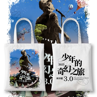 周华健2025少年的奇幻之旅3帆布袋巡回演唱会周边同款应援单肩包