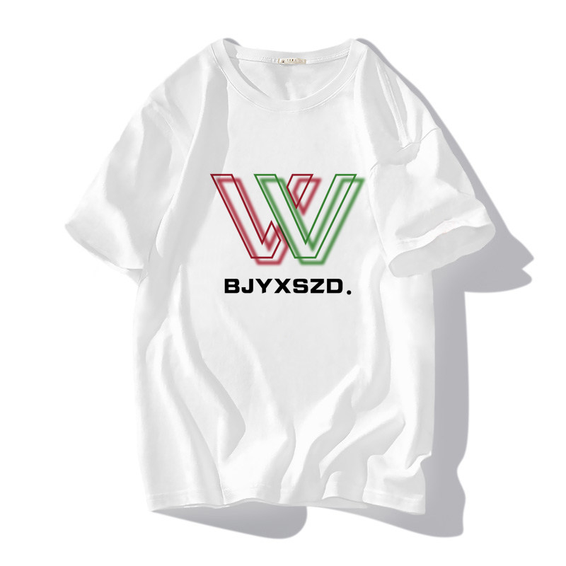 博君一肖周边定制王一博肖战30应援服wx字母vv双v短袖t恤bjyxszd