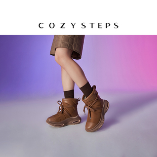 系带厚底增高减震雪地靴 COZY 休闲太空鞋 秋冬新款 8120 STEPS可至