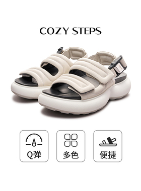 COZY STEPS可至轻氧回弹氧气鞋魔术贴厚底舒适女式凉鞋夏外穿6043
