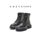 COZY STEPS可至女士时尚 休闲厚底复古马丁靴贝果厚底增高烟筒靴子