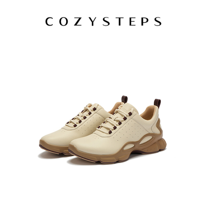 COZY STEPS可至女士26春季新款冲孔全牛皮透气老爹鞋休闲运动鞋