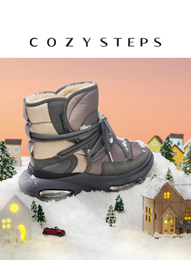 COZY STEPS可至冬季新款厚底防滑雪地靴时尚休闲增高太空鞋女8123