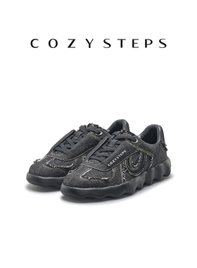 COZY STEPS可至新款女士时尚法棍德训鞋破裂牛仔风潮流舒适休闲鞋