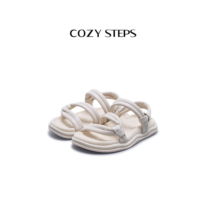 COZY STEPS可至 夏季新款低跟夹心凉鞋一脚蹬防滑休闲凉鞋女 6046