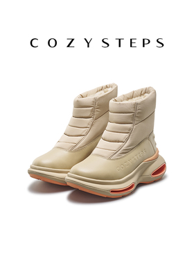 COZY STEPS可至冬季新款厚底舒适增高雪地靴平底时尚太空鞋 8117