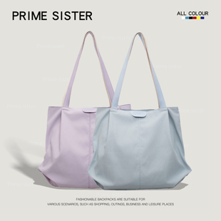 ins小众设计帆布包包女2025新款大容量上班通勤上课托特包单肩包