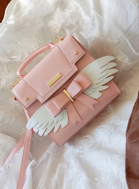 洛丽塔日系大包包女2025新款翅膀蝴蝶结lolita大容量单肩斜挎JK包