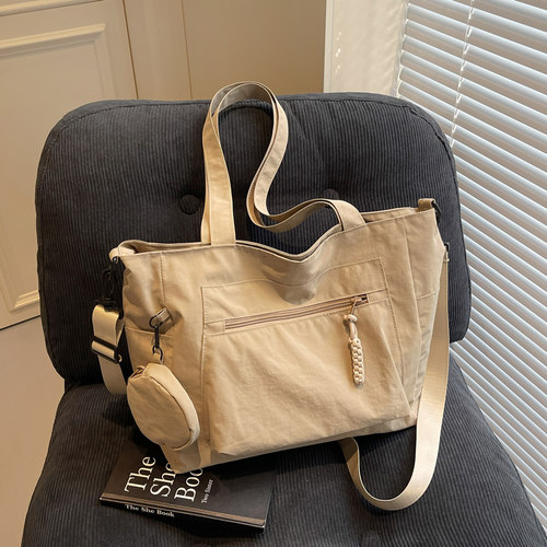 2025新款大容量时尚帆布包单肩包