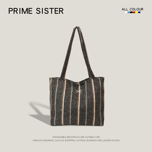 Primesister毛呢通勤大容量托特