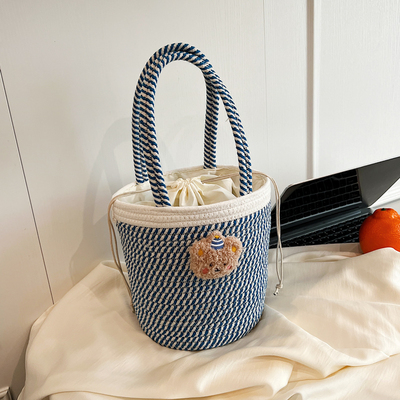水桶包编织包手提大容量度假风包