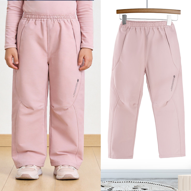 女童冲锋裤春夏单层加大宽松中大童胖童胖孩子壮东北儿童裤薄款