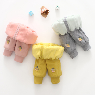 3岁大屁屁pp2 婴儿外穿休闲可开档幼童男女1 冬季 纯棉夹棉保暖棉裤