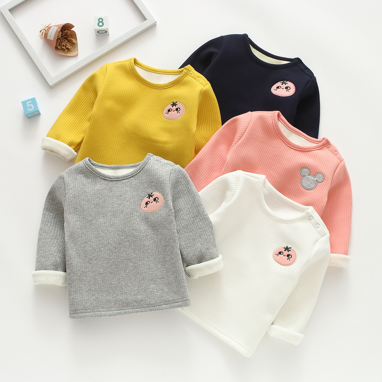 男女宝宝秋冬加绒保暖打底衫长袖上衣婴幼儿外穿纯棉t恤圆领休闲T,童装/婴儿装/亲子装,T恤,淘宝优惠券,粉丝福利购,淘宝优惠卷