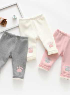 宝宝外穿加薄绒开档婴幼儿洋气无骨保暖1-3岁休闲打底裤女秋冬春1