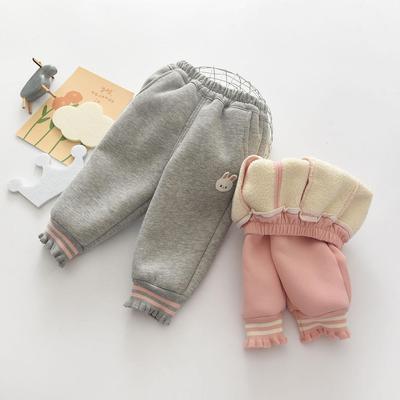 女童冬季加厚羊糕绒婴儿裤宽松裤