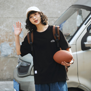 2026夏季新款男装日系复古潮流后背图案印花短袖T恤T730-F43图片