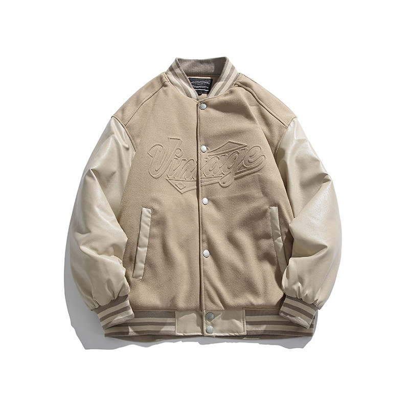 2026冬季新款男装日系潮流拼接棒球领加厚外套棉服JHJK298-F175,男装棉衣,电商A101（原外27）