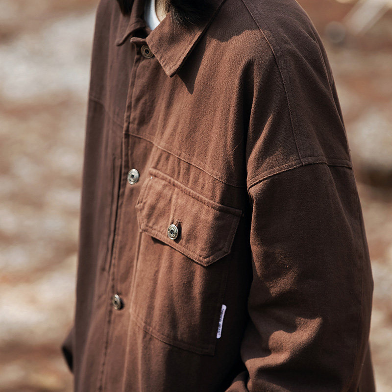 2026春季新款男装日系复古黑色翻领宽松休闲夹克外套JK356-F145,男装夹克,电商A101（原外27）