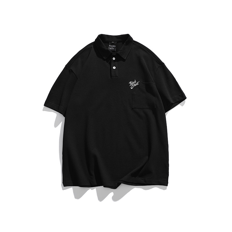 2026夏季新款男装日系基础款白色字母刺绣POLO衫短袖T恤PL36-F60,男装T恤,电商A101（原外27）